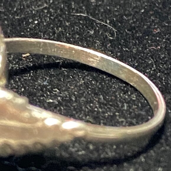 Ring Size 4.5 Blue Glass Faceted Vintage Jewelry Sterling Silver Tested - Picture 14 of 16